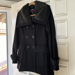 Miss Sixty Overcoat Jacket Black Wool Womens S